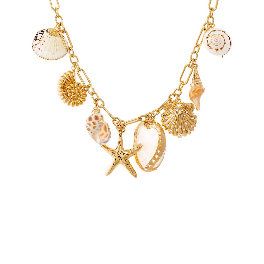 Gold Ocean Treasures Link Necklace - Adina Eden's Jewels