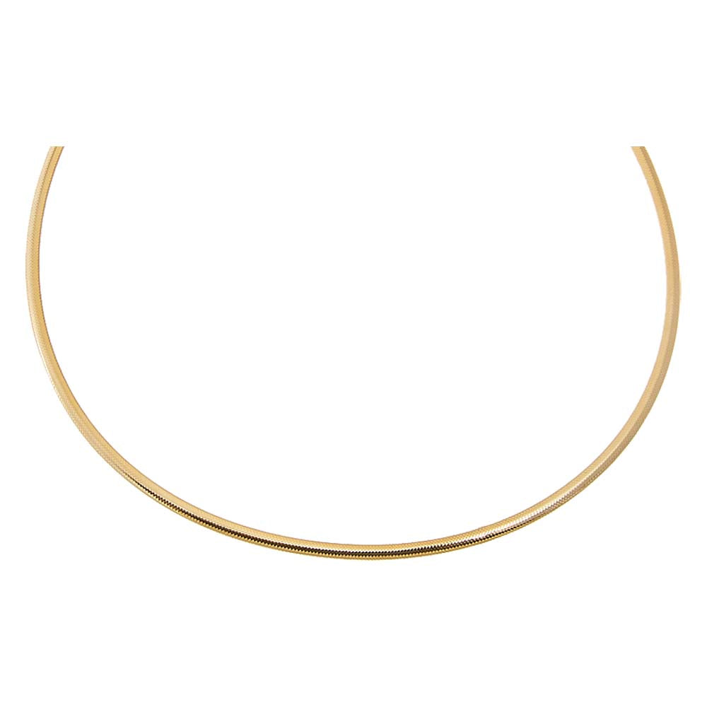 14K Gold Solid Wide Collar Chain Choker Necklace 14K - Adina Eden's Jewels