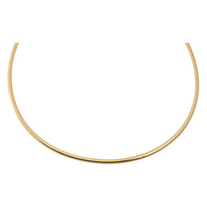 14K Gold Solid Wide Collar Chain Choker Necklace 14K - Adina Eden's Jewels