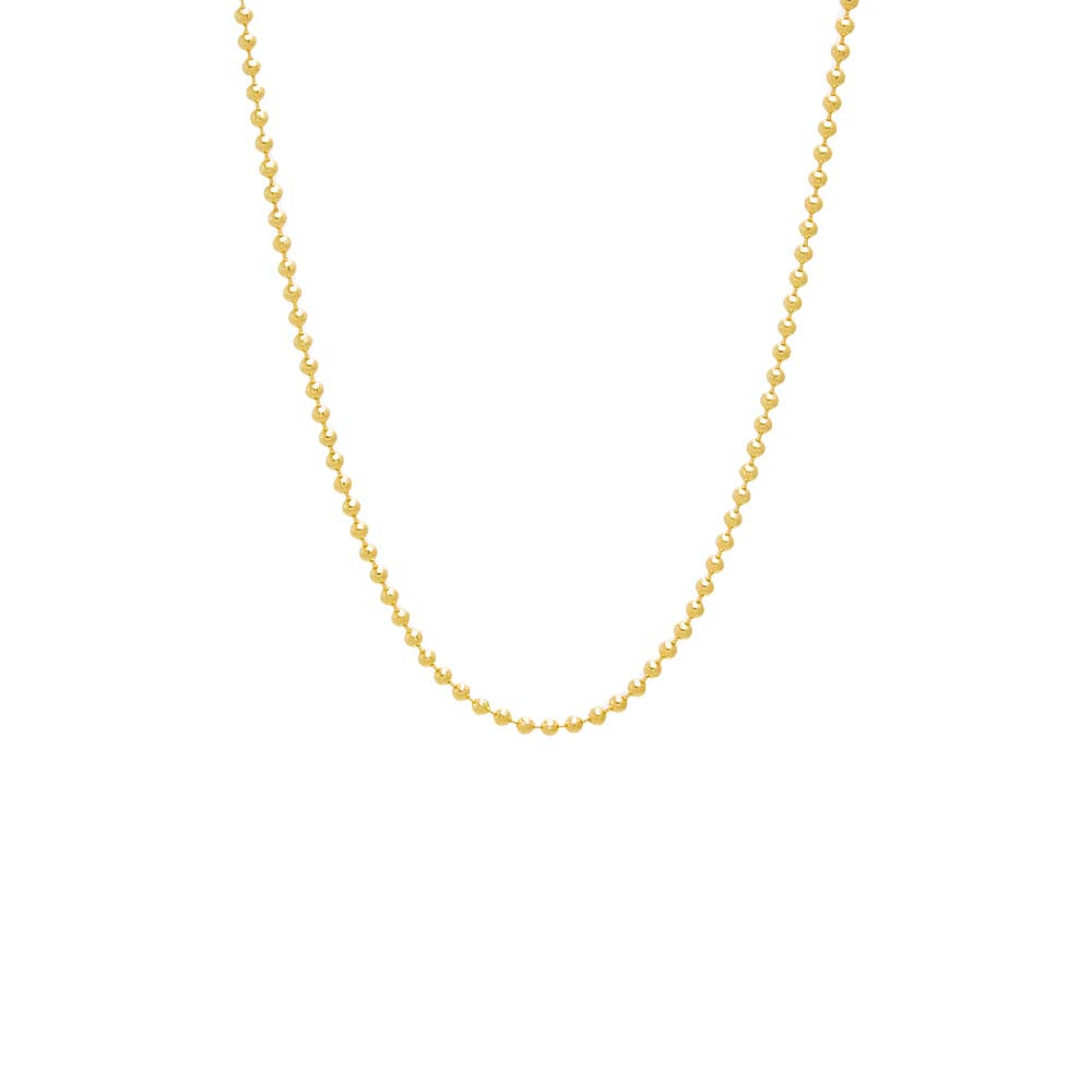 14K Gold / 15IN Solid Ball Link Chain Necklace 14K - Adina Eden's Jewels