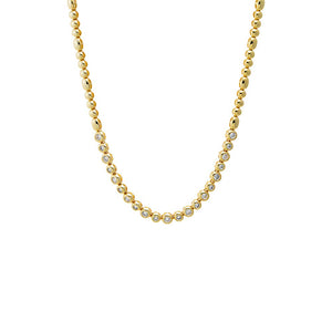 Gold CZ Bezeled Half Tennis Necklace - Adina Eden's Jewels