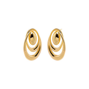 Gold Sculpted Teardrop Stud Earrings - Adina Eden's Jewels