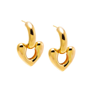 Gold Open Heart Hoop Earrings - Adina Eden's Jewels