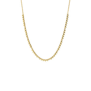 Gold CZ Bezel Half Chain Tennis Necklace - Adina Eden's Jewels