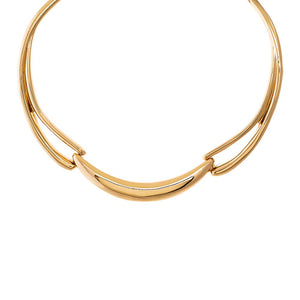 Gold Sculpted Collar Choker Necklace - Adina Eden's Jewels