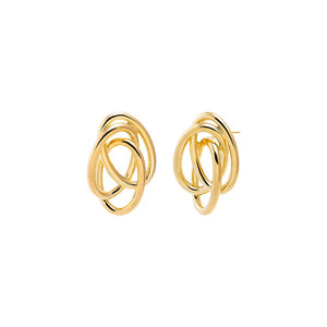 Gold Solid Multi Loop Stud Earring - Adina Eden's Jewels