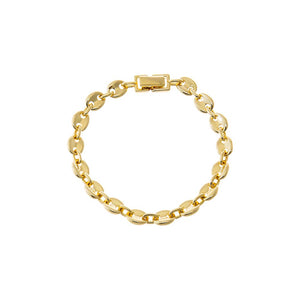 Gold Bold Dome Link Bracelet - Adina Eden's Jewels