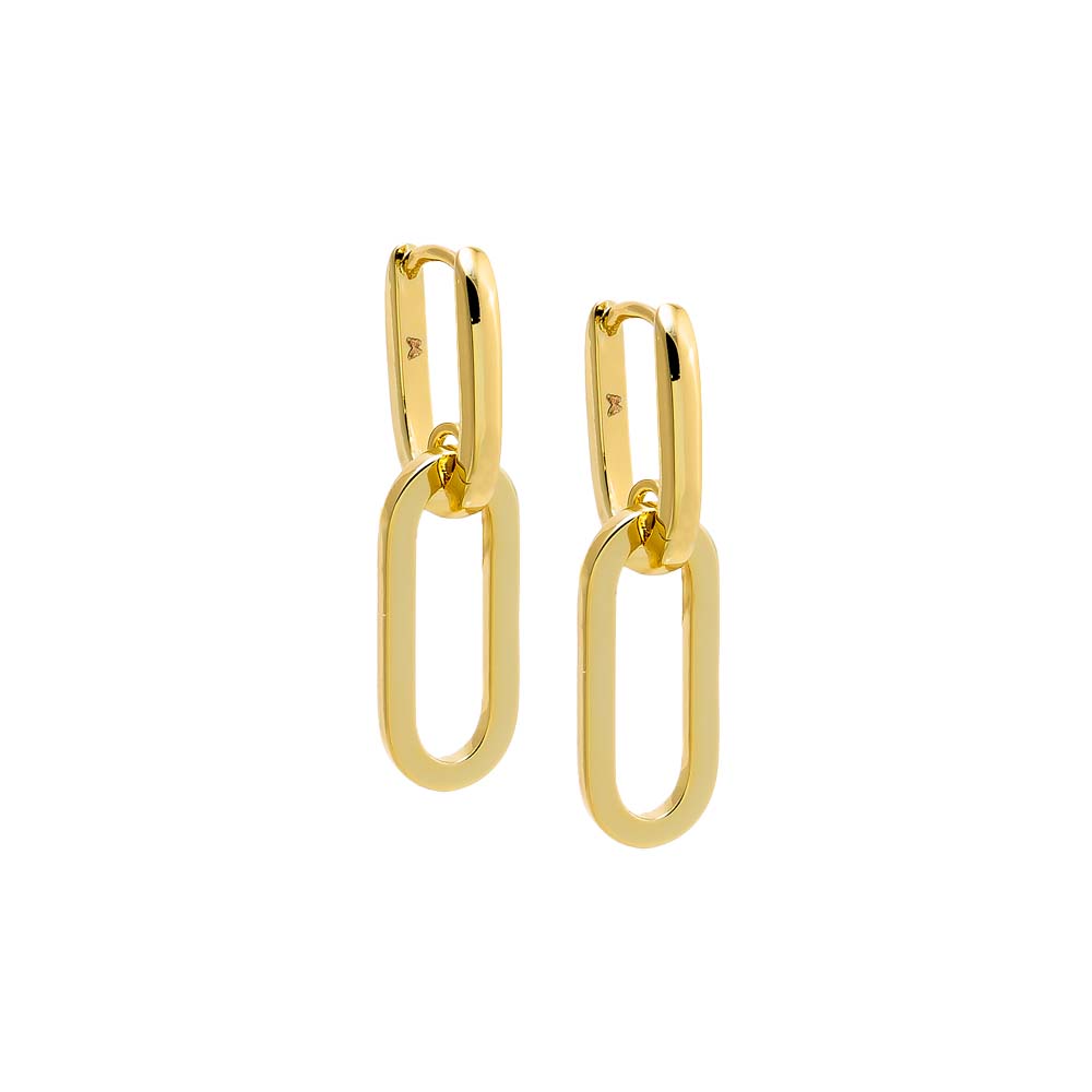 Gold Gold Link Drop Earring - Adina Eden's Jewels