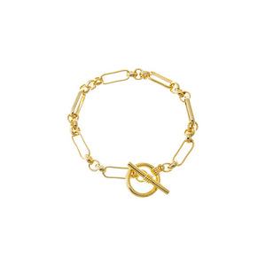 Gold Mixed Link Toggle Bracelet - Adina Eden's Jewels