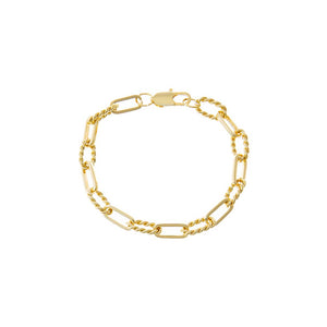 Gold Textured Chain Link Bracelet - Adina Eden's Jewels