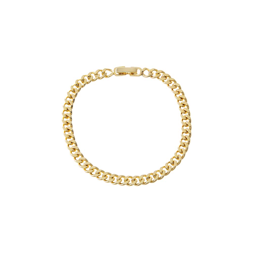 Gold Classic Cuban Chain Bracelet - Adina Eden's Jewels