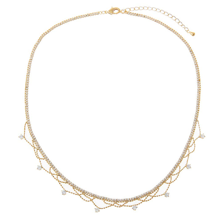 CZ Fringe Layer Choker Necklace – Adina Eden
