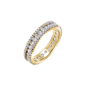Gold / 6 Thin CZ Pavé And Round Eternity Ring - Adina Eden's Jewels