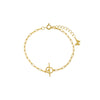Gold Textured Toggle Chain Bracelet - Adina Eden's Jewels