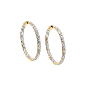 Gold / 40MM CZ Pavé Chunky Hoop Earring - Adina Eden's Jewels