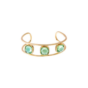 Colored Square Bezels Double Strand Bangle - Adina Eden's Jewels