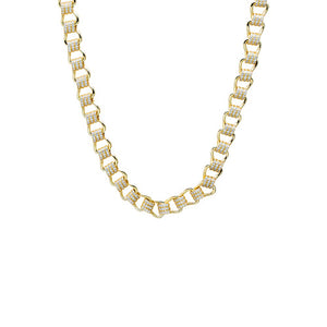 CZ Pave Link Tennis Necklace - Adina Eden's Jewels