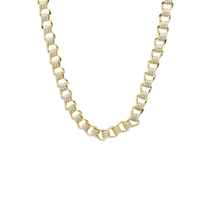 CZ Pave Link Tennis Necklace – Adina Eden