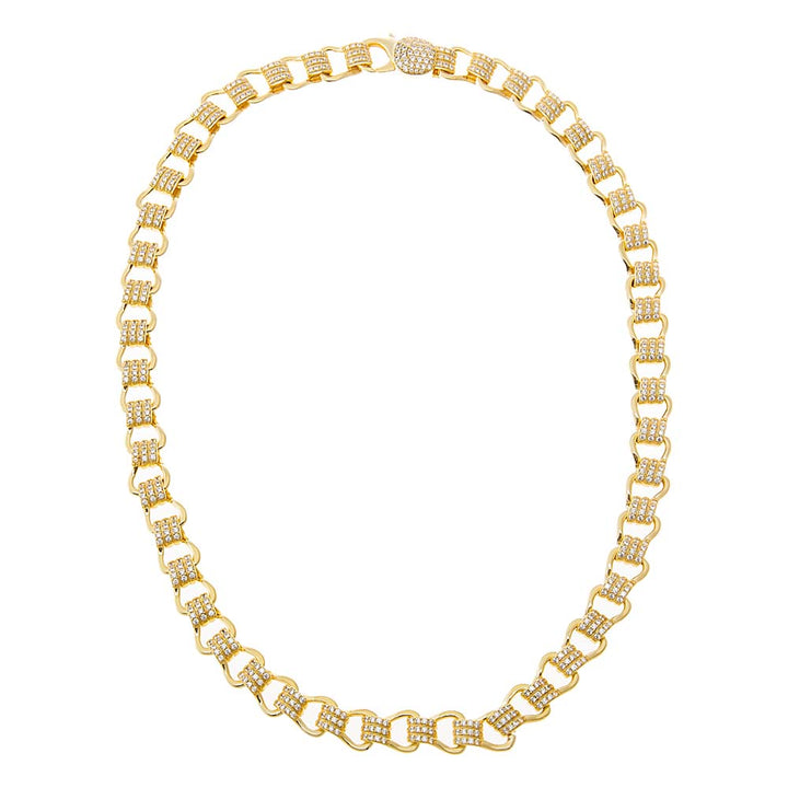 CZ Pave Link Tennis Necklace – Adina Eden