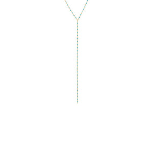 Turquoise Turquoise Enamel Beaded Chain Lariat - Adina Eden's Jewels