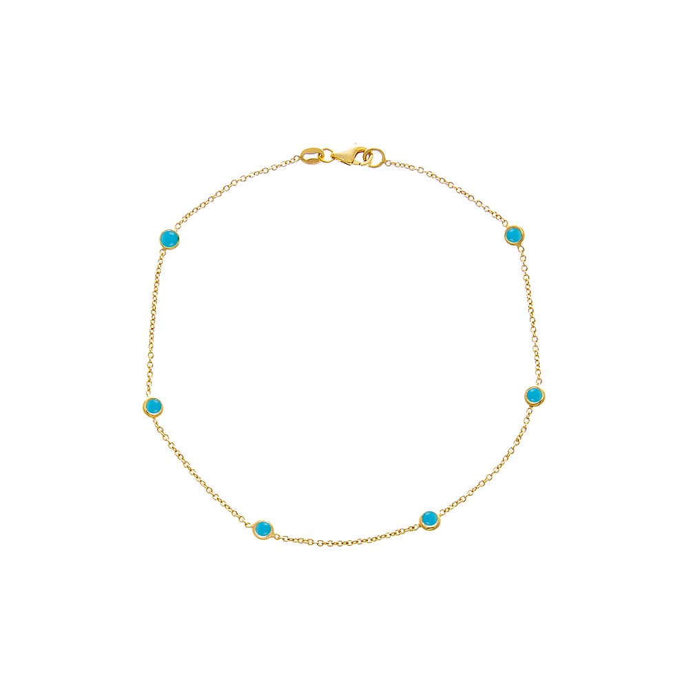 Turquoise Diamond By The Yard Anklet