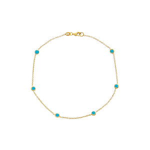 Turquoise Diamond By The Yard Anklet