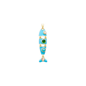 Colored Enamel Evil Eye Fish Charm