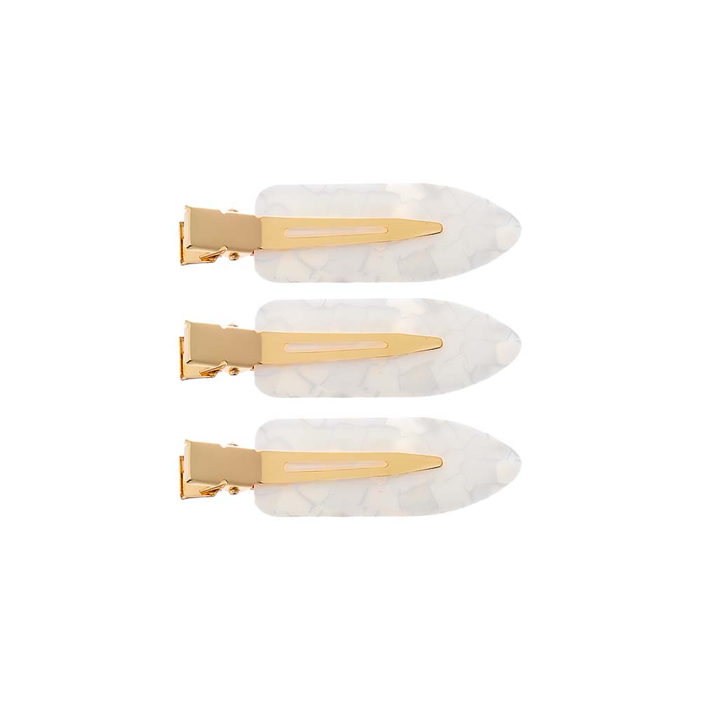 White Neutral Tortoise Creaseless Clip Set - Adina Eden's Jewels