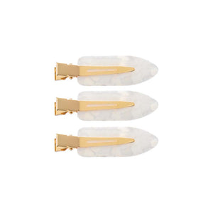 White Neutral Tortoise Creaseless Clip Set - Adina Eden's Jewels