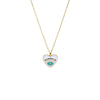 Colored Enamel Evil Eye Heart Pendant Necklace
