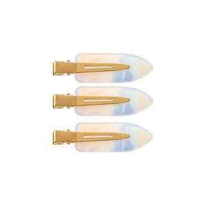 White Pearlescent Creaseless Clip Set - Adina Eden's Jewels