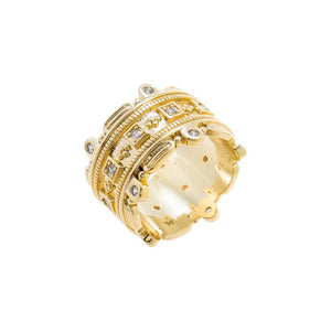 CZ Square Bezel Multi-Row Cocktail Ring