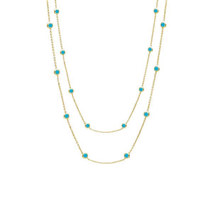 Turquoise Diamond By The Yard Necklace