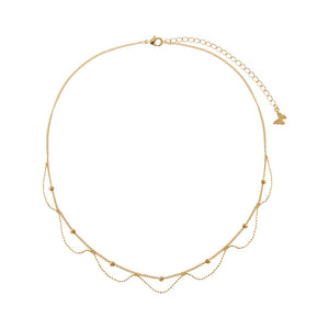 Drape Chain Beaded Chain Choker Necklace