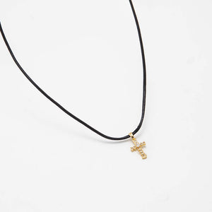 CZ Bezeled Cross Pendant Necklace - Adina Eden's Jewels