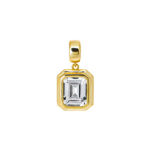 Colored CZ Emerald Bezel Pendant
