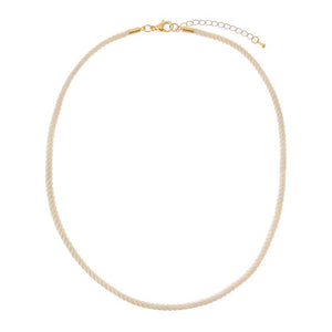 Beige Neutral Colored Twisted Rope Necklace - Adina Eden's Jewels