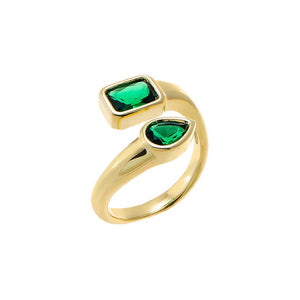 Colored Double Shape Crossover Ring