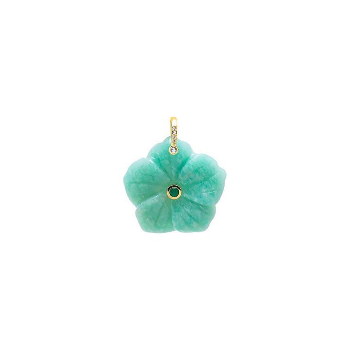 CZ Bezel Natural Stone Flower Charm – Adina Eden