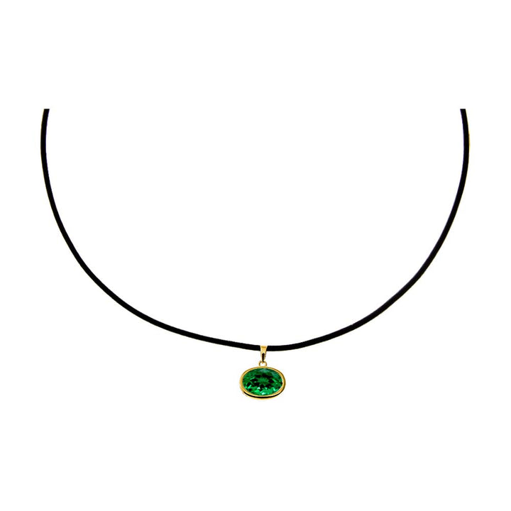 CZ Oval Bezel Charm – Adina Eden
