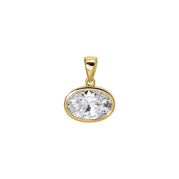 CZ Oval Bezel Charm – Adina Eden