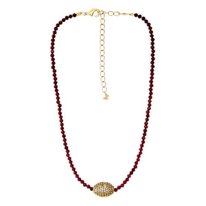 Colored Glass Bead Pave Roller Charm Choker