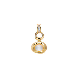 Gold Polished Bezel Pearl Charm - Adina Eden's Jewels