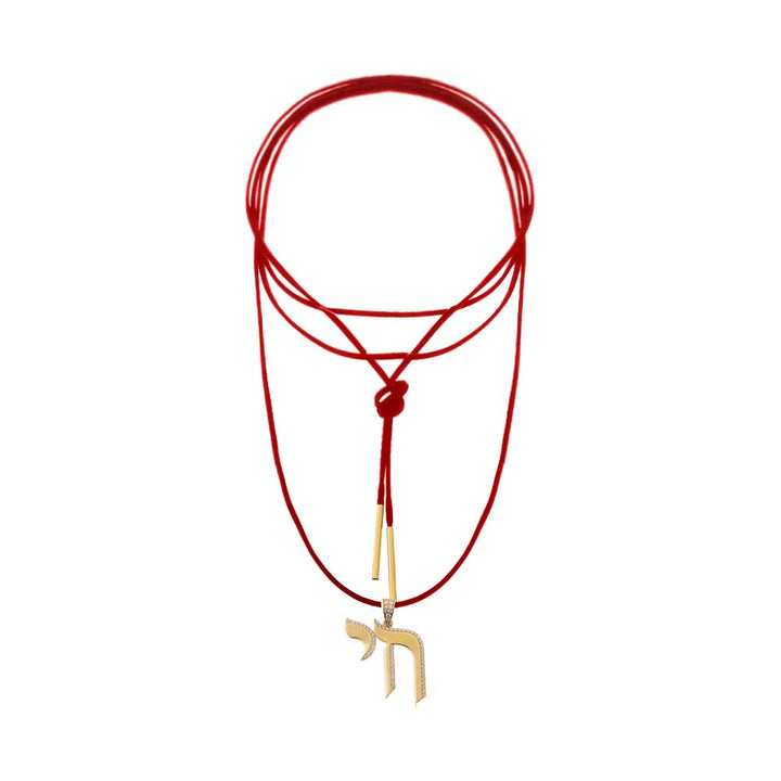 CZ Pave Shape Chai Suede Long Wrap Rope Pendant Necklace – Adina Eden