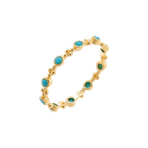 Turquoise / 5 Colored X Beaded Eternity Ring - Adina Eden's Jewels