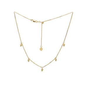 Mini Ball Station Choker Necklace 14K