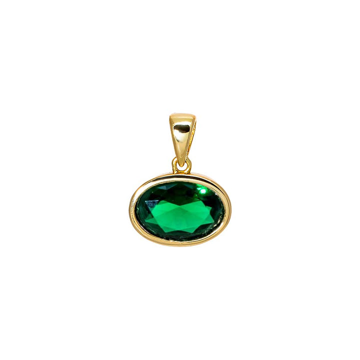 CZ Oval Bezel Charm – Adina Eden