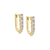 Gold / 15MM Graduated CZ Elongated Oval Shape Huggie Earring - Adina Eden's Jewels
