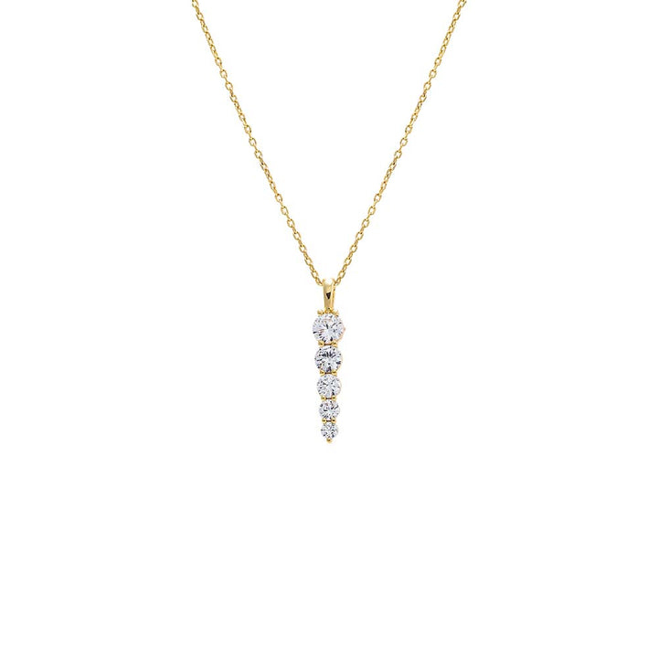 Gold / Small CZ Graduated Drop Pendant Necklace - Adina Eden's Jewels