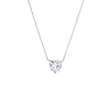 Silver / 12MM CZ Heart Shape Pendant Necklace - Adina Eden's Jewels